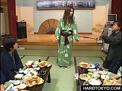 Japanese babe shows boobs and twat